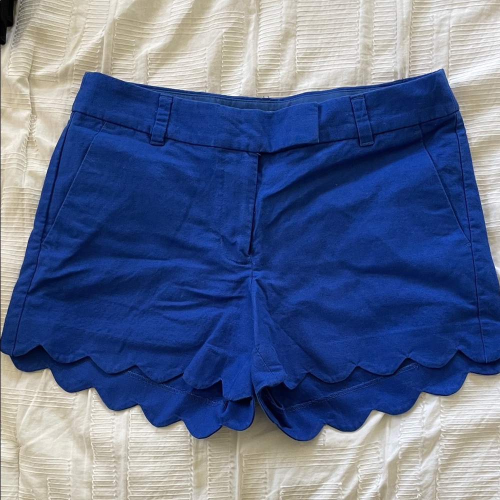 J. Crew Royal Blue Scalloped Shorts
